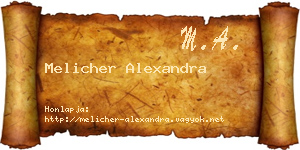 Melicher Alexandra névjegykártya